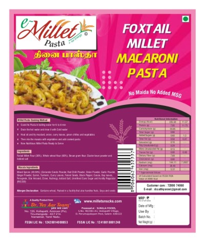 Foxtail Millet Macaroni Pasta 